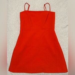 Babaton Red Mini Spaghetti Strap Dress